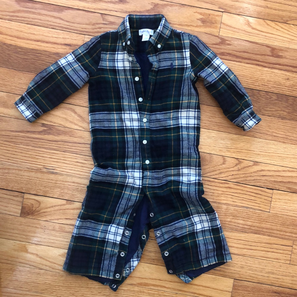 NWOT Ralph Lauren classic plaid Romper 12M